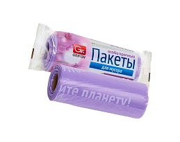 Мешки для мусора 35 л, ароматизированные, сиреневые, в рулоне 20 шт., ПНД, 12 мкм, 560х530 мм, GRIFON Полевые Цветы, 100-034 в Феодосии