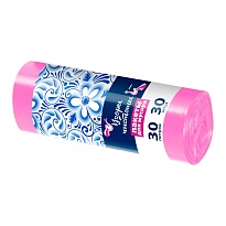 Мешки для мусора 30 л, розовые, в рулоне 30 шт., ПНД, 8 мкм, 560х480 мм, Узоры Чистоты, МУ3605 (ММЭ-30роз) в Феодосии Мешки для мусора 30 л, розовые, в рулоне 30 шт., ПНД, 8 мкм, 560х480 мм, Узоры Чистоты, МУ3605 (ММЭ-30роз) в Феодосии