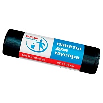 Мешки для мусора 160 л, черные, в рулоне 20 шт., ПВД, 30 мкм, 1200х870 мм, PACLAN Professional, 604082 в Феодосии Мешки для мусора 160 л, черные, в рулоне 20 шт., ПВД, 30 мкм, 1200х870 мм, PACLAN Professional, 604082 в Феодосии