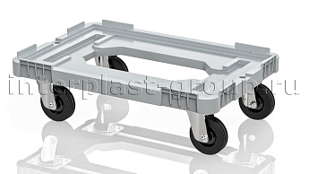 Тележка пластиковая с отверстием без тормозов усиленная серая в Феодосии Тележка пластиковая с отверстием без тормозов усиленная серая в Феодосии