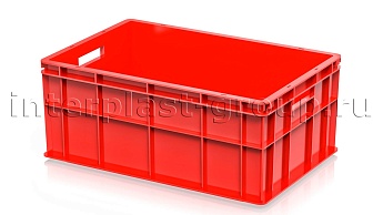 Ящик для молока, мяса, овощей и фруктов сплошной усиленный красный в Феодосии