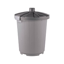 Мусорный бак с крышкой на колесах 105 л серый 105 серый в Феодосии