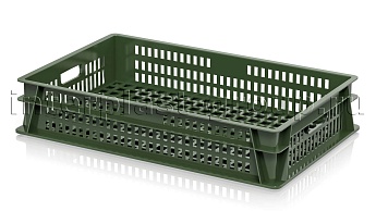 Ящик (лоток) для хлеба, овощей и фруктов перфорированный зеленый в Феодосии