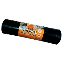 Мешки для мусора 360 л, черные, в рулоне 10 шт., ПВД 65 мкм, 1400х1100 мм, Концепция Быта Профи, 603736 в Феодосии