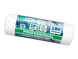 Мешки для мусора 180 л, прозрачные, в рулоне 10 шт., ПВД, 30 мкм, 1100х930 мм, PROFESSIONAL, 180104408 в Феодосии