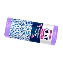 Мешки для мусора 30 л, сиреневые, в рулоне 60 шт., ПНД, 6 мкм, 560х480 мм, Узоры Чистоты, МУ4251 (МН 30-60сир) в Феодосии