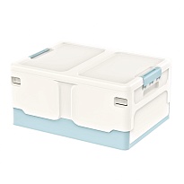 Ящик пластиковый складной белый, дно голубое, 480х360х240 мм в Феодосии Ящик пластиковый складной белый, дно голубое, 480х360х240 мм в Феодосии