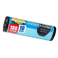 Мешки для мусора 180 л, с ушками, черные, в рулоне 10 шт., ПНД, 20 мкм, 1150х800 мм, Крепак, 4607075710498 в Феодосии Мешки для мусора 180 л, с ушками, черные, в рулоне 10 шт., ПНД, 20 мкм, 1150х800 мм, Крепак, 4607075710498 в Феодосии