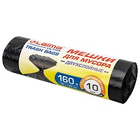 Мешки для мусора 160 л, черные, в рулоне 10 шт., ПВД, 30 мкм, 1200х900 мм, LAIMA ULTRA, 607694 в Феодосии