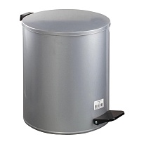 Ведро для мусора с педалью, усиленное, Титан, 15 л, серое, оцинкованная сталь в Феодосии