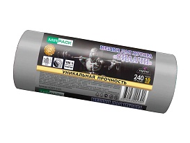 Мешки для мусора 240 л, ароматизированные, серые, в рулоне 10 шт., ПВД 40 мкм, 1500х1100 мм, СИЛАЧИ, sil240111101 в Феодосии