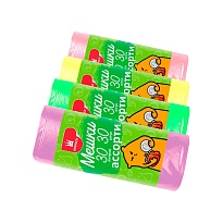 Мешки для мусора 30 л, ассорти, в рулоне 30 шт., ПНД, 5 мкм, 560х480 мм, Эконом, МЭ8716 в Феодосии