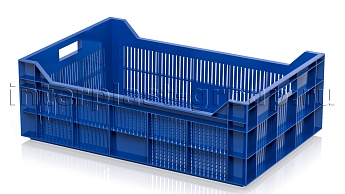 Ящик для овощей, фруктов и ягод перфорированный синий в Феодосии