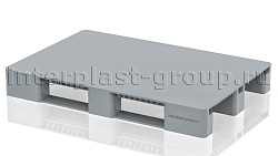 Поддон пластиковый сплошной (усилен 1 трубой) 1200х800х150 без бортиков серый