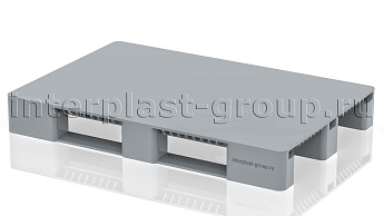 Поддон пластиковый сплошной (усилен 1 трубой) без бортиков серый в Феодосии