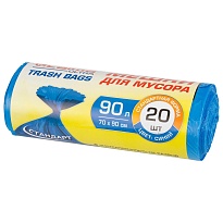 Мешки для мусора 90 л, синие, в рулоне 20 шт., ПНД, 14 мкм, 900х700 мм, LAIMA ULTRA, 607693 в Феодосии Мешки для мусора 90 л, синие, в рулоне 20 шт., ПНД, 14 мкм, 900х700 мм, LAIMA ULTRA, 607693 в Феодосии