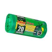 Мешки для мусора 20 л, биоразлагаемые, с ручками, черные, в рулоне 30 шт., ПНД, 10 мкм, 550х440 мм, Крепак, 4607075710047 в Феодосии