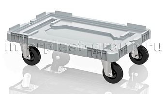 Тележка пластиковая сплошная без тормозов серая в Феодосии
