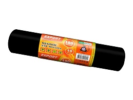 Мешки для мусора 180 л, ароматизированные, черные, в рулоне 10 шт., ПВД, 80 мкм, 1100х930 мм, EXPORT, exp18010142 в Феодосии