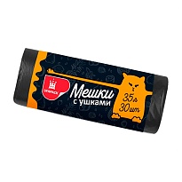 Мешки для мусора 35 л, с ушками, черные, в рулоне 30 шт., ПНД, 10 мкм, 655х500 мм, Comfort, М6064 в Феодосии Мешки для мусора 35 л, с ушками, черные, в рулоне 30 шт., ПНД, 10 мкм, 655х500 мм, Comfort, М6064 в Феодосии