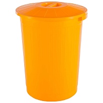 Мусорный бак с крышкой 60 л желтый 60 желтый в Феодосии