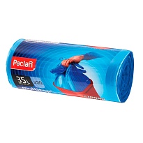 Мешки для мусора 35 л, с ушками, синие, в рулоне 30 шт., ПНД, 10,5 мкм, 640х500 мм, PACLAN Multitop, 600819 в Феодосии