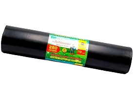 Мешки для мусора 280 л, ароматизированные, черные, в рулоне 10 шт., ПВД 110 мкм, 1400х930 мм, Добрыня, Dob28010black в Феодосии