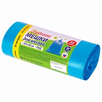 Мешки для мусора 35 л, синие, в рулоне 30 шт., ПНД, 10 мкм, 600х500 мм, Любаша, 608091 в Феодосии Мешки для мусора 35 л, синие, в рулоне 30 шт., ПНД, 10 мкм, 600х500 мм, Любаша, 608091 в Феодосии