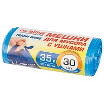 Мешки для мусора 35 л, с ушками, синие, в рулоне 30 шт., ПНД, 11 мкм, 650х500 мм, LAIMA ULTRA, 607684 в Феодосии Мешки для мусора 35 л, с ушками, синие, в рулоне 30 шт., ПНД, 11 мкм, 650х500 мм, LAIMA ULTRA, 607684 в Феодосии
