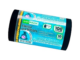 Мешки для мусора 100 л, черные, в рулоне 10 шт., ПВД, 70 мкм, 1000х600 мм, PREMIUM+, 1001076 в Феодосии