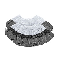 Бахилы бело-черные 1000 шт (500 пар), 48 мкм, двойная подошва, с одной резинкой, Эконом+ в Феодосии