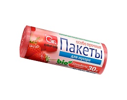 Мешки для мусора 30 л, ароматизированные, Клубника, красные, в рулоне 20 шт., ПНД, 9 мкм, 560х530 мм, GRIFON Aroma, 101-020 K в Феодосии