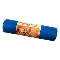 Мешки для мусора 100 л, с завязками, синие, в рулоне 10 шт., ПВД, 40 мкм, 840х670 мм, Концепция Быта Vitalux, 604933 в Феодосии
