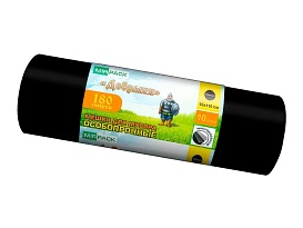 Мешки для мусора 180 л, ароматизированные, черные, в рулоне 10 шт., ПВД, 100 мкм, 1100х930 мм, Добрыня, Dob18010black в Феодосии